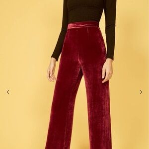 Reformation Burgundy Wide Leg Pants